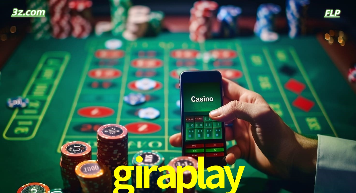 Cassino online móvel giraplay com apostas em roleta e fichas de pôquer