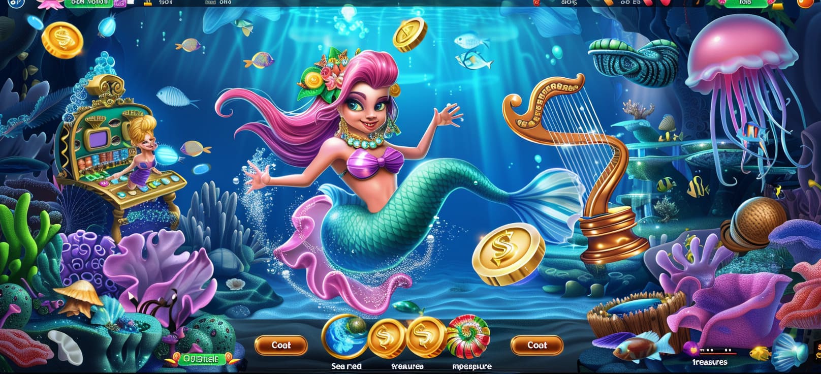 Caça-níqueis de sereia online com tesouros do mar no giraplay cassino